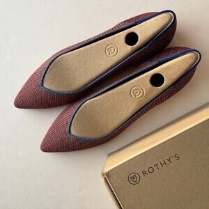 Rothy's The Point Flat in Tangerine Triple Stitch